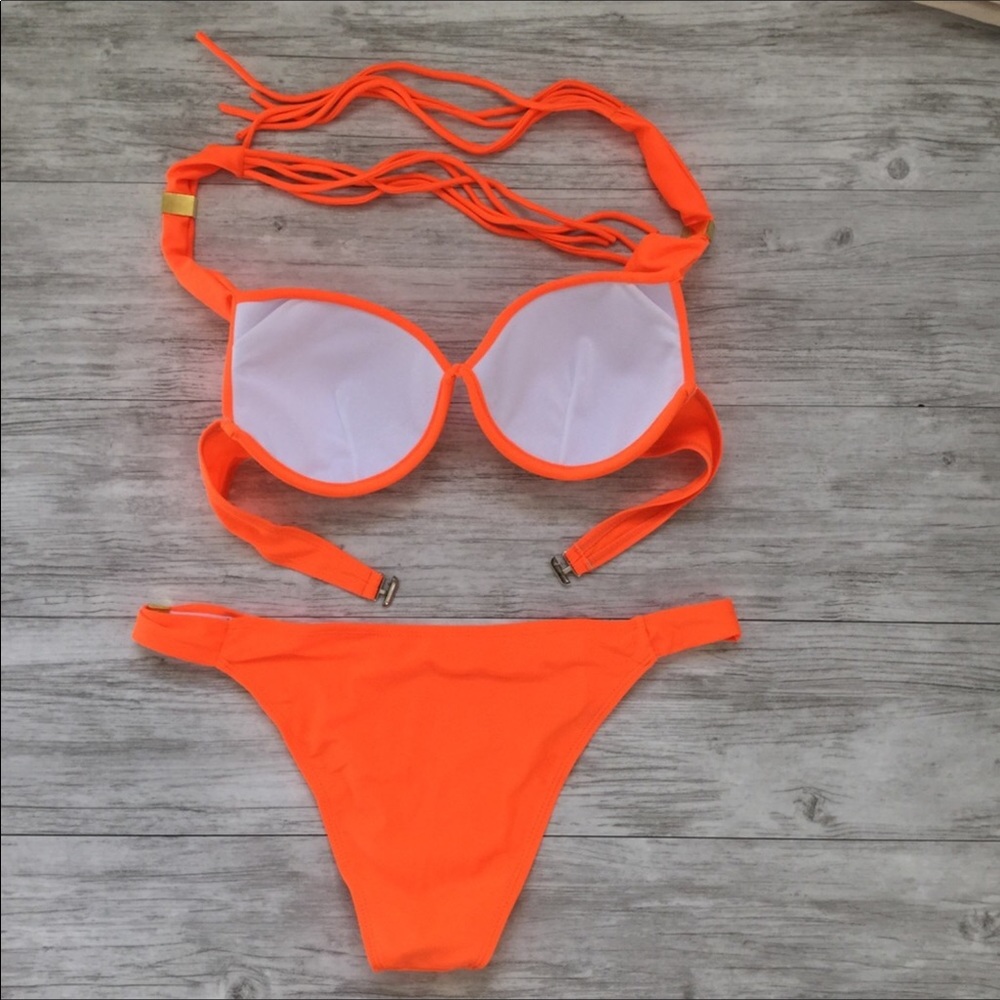 Orange Bikini Top Only M - Bottom Sold Separately - Picture 3 of 6